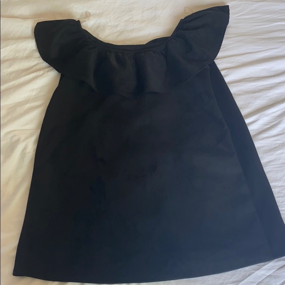 Black mini off the shoulder dress